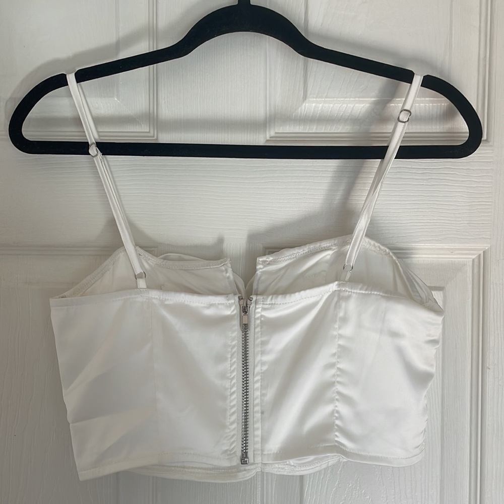 Satin Flower Crop Top - Picture 4 of 6